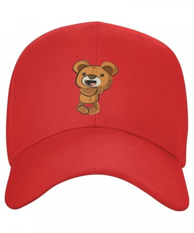 Cute Teddy Bear Baseball Cap for Men Women Dad Hat Classic Adjustable Golf Hats Red $12.74 Baseball Caps