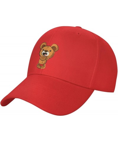 Cute Teddy Bear Baseball Cap for Men Women Dad Hat Classic Adjustable Golf Hats Red $12.74 Baseball Caps