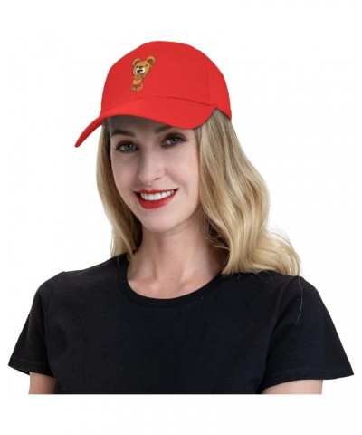 Cute Teddy Bear Baseball Cap for Men Women Dad Hat Classic Adjustable Golf Hats Red $12.74 Baseball Caps