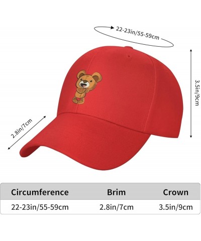 Cute Teddy Bear Baseball Cap for Men Women Dad Hat Classic Adjustable Golf Hats Red $12.74 Baseball Caps