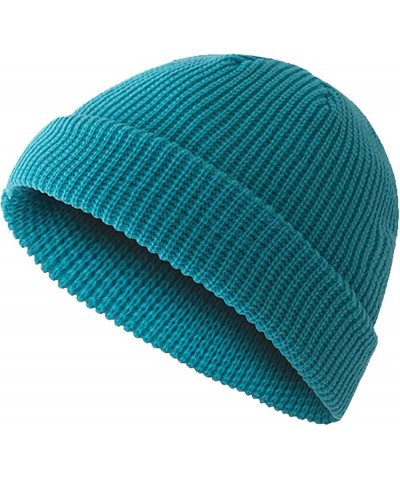 Womens Mens Winter Knitted Beanie Hat with Warm Knit Cap Thick Candy-Colored Dome Hat Lightweight Caps Peacock Blue $7.89 Sku...