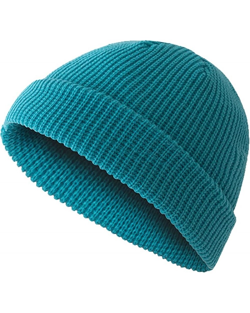 Womens Mens Winter Knitted Beanie Hat with Warm Knit Cap Thick Candy-Colored Dome Hat Lightweight Caps Peacock Blue $7.89 Sku...