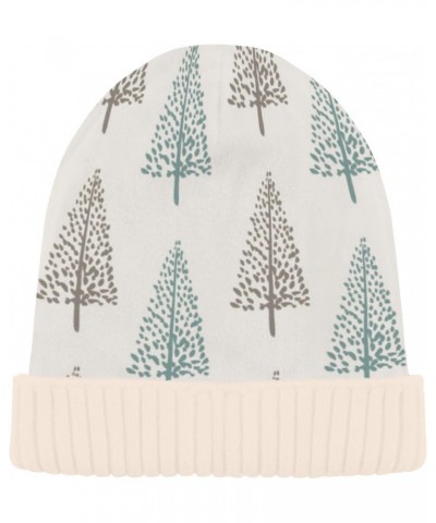 Christmas Tree Doodle Adults Women Men Unisex Winter Beanie Hat Winter Hats Soft Stretchy White $11.00 Skullies & Beanies