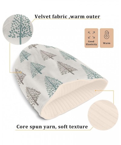 Christmas Tree Doodle Adults Women Men Unisex Winter Beanie Hat Winter Hats Soft Stretchy White $11.00 Skullies & Beanies