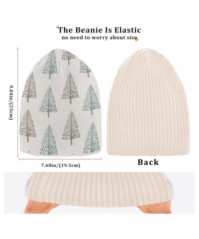 Christmas Tree Doodle Adults Women Men Unisex Winter Beanie Hat Winter Hats Soft Stretchy White $11.00 Skullies & Beanies