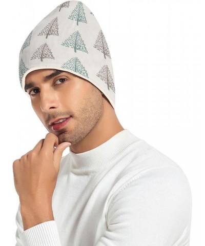 Christmas Tree Doodle Adults Women Men Unisex Winter Beanie Hat Winter Hats Soft Stretchy White $11.00 Skullies & Beanies