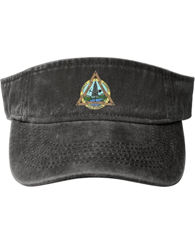 Seal of Trinity County, California Sun Visor Hats for Women Men Sun Hat Cotton Golf Hat Vintage Baseball Cap Black $13.05 Visors