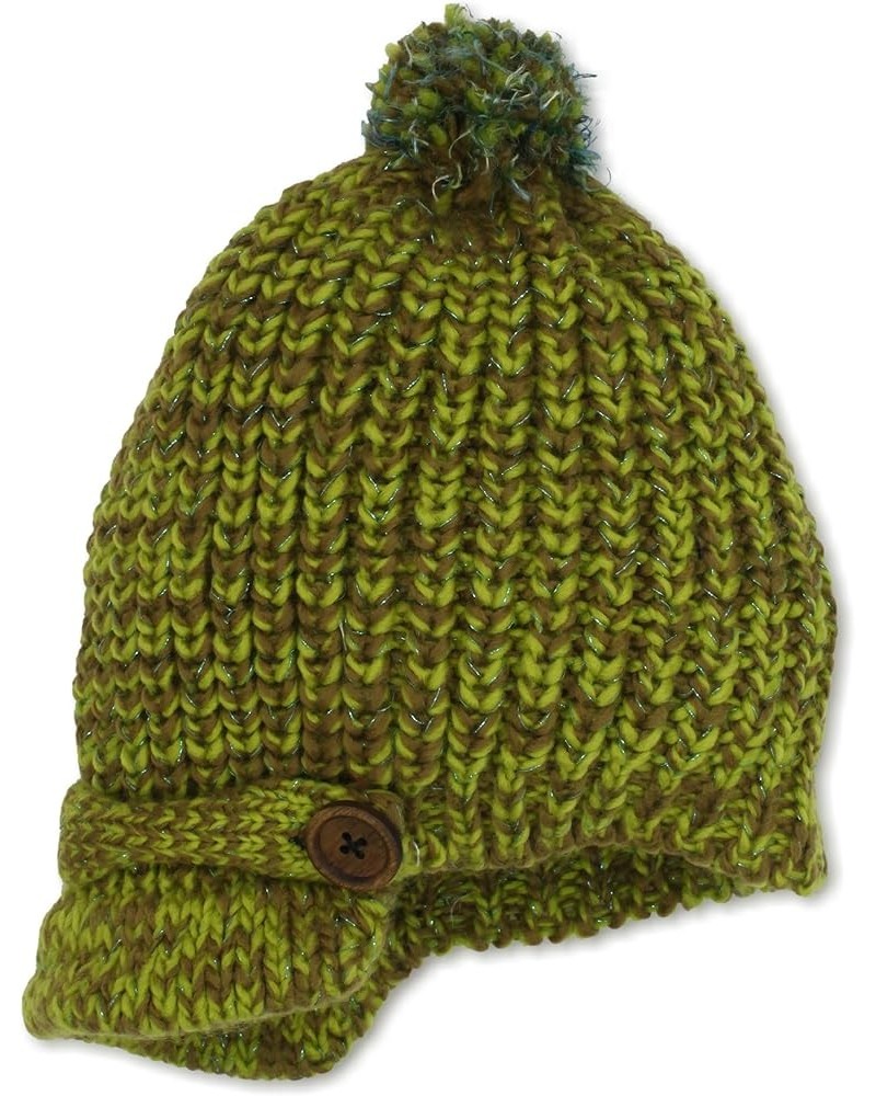 Women's Marled Feather pom Cabbie Moss Green $14.17 Skullies & Beanies