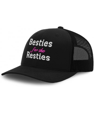 Trucker Baseball Cap Besties for The Resties Cotton Dad Hats for Men & Women Black $10.66 Baseball Caps