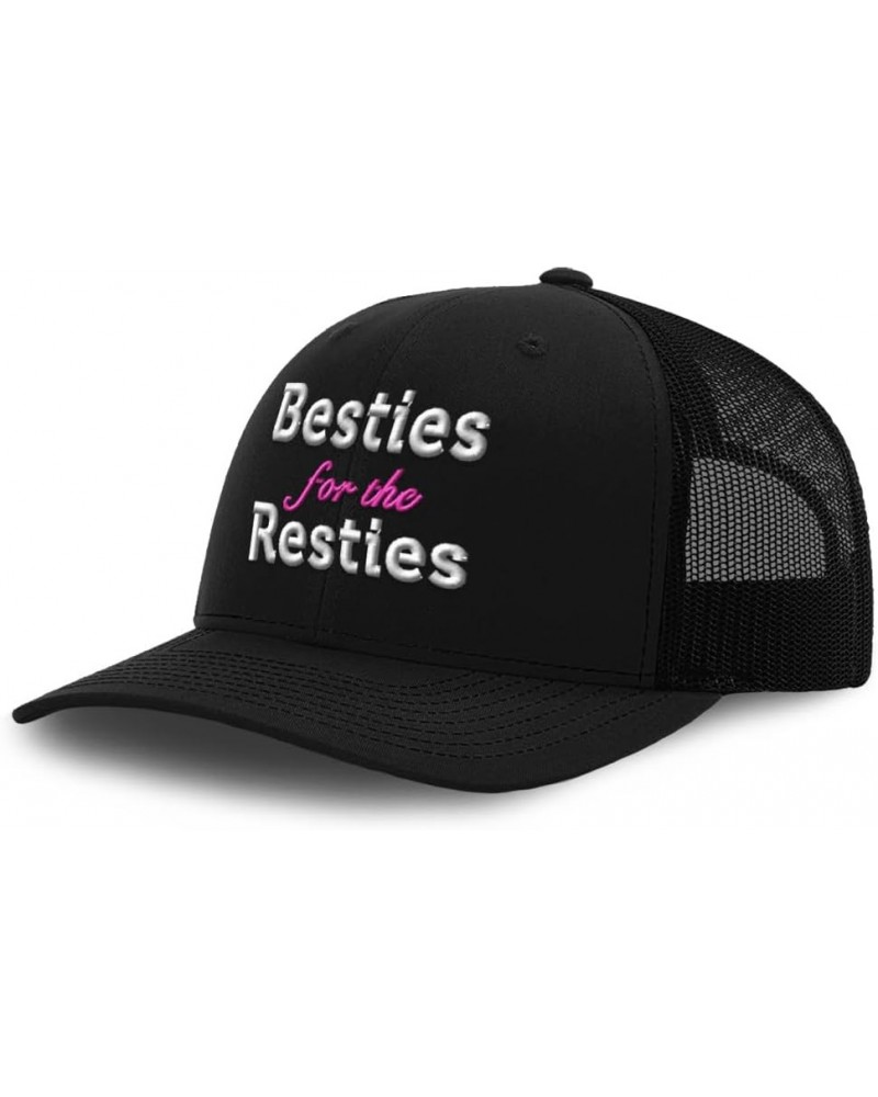 Trucker Baseball Cap Besties for The Resties Cotton Dad Hats for Men & Women Black $10.66 Baseball Caps