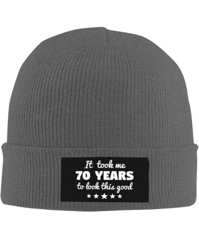 It Took Me 70 Years to Look This Good 70th Birthday Gift Beanie Hat Men Knit Skull Cap Women Winter Slouchy Hat Black Deep He...