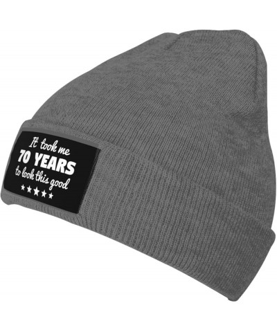 It Took Me 70 Years to Look This Good 70th Birthday Gift Beanie Hat Men Knit Skull Cap Women Winter Slouchy Hat Black Deep He...