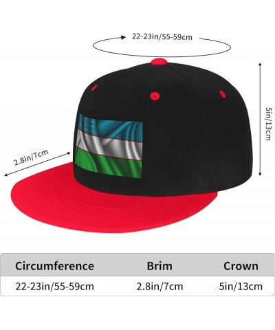 Silk Style Flag of Uzbekistan Baseball Cap for Men Women Snapback Hat Adjustable Flat Bill Hats Red $10.88 Baseball Caps