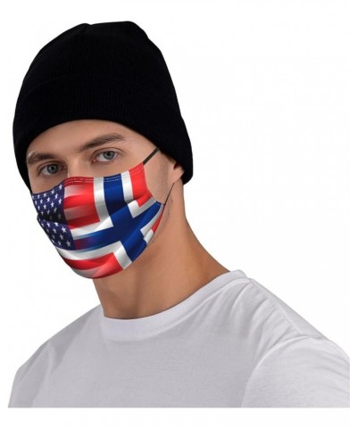 American Norwegian Flag Face Mask Washable Reusable Adults Breathable with 2 Filters Black $12.81 Balaclavas