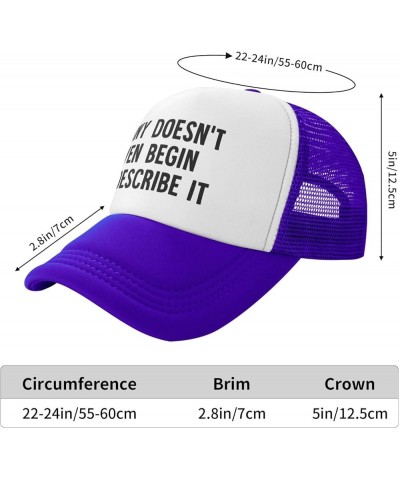 Horny Doesn't Even Begin to Describe It Trucker Hat for Men Women Breathable Snapback Caps Purple $10.75 Cowboy Hats