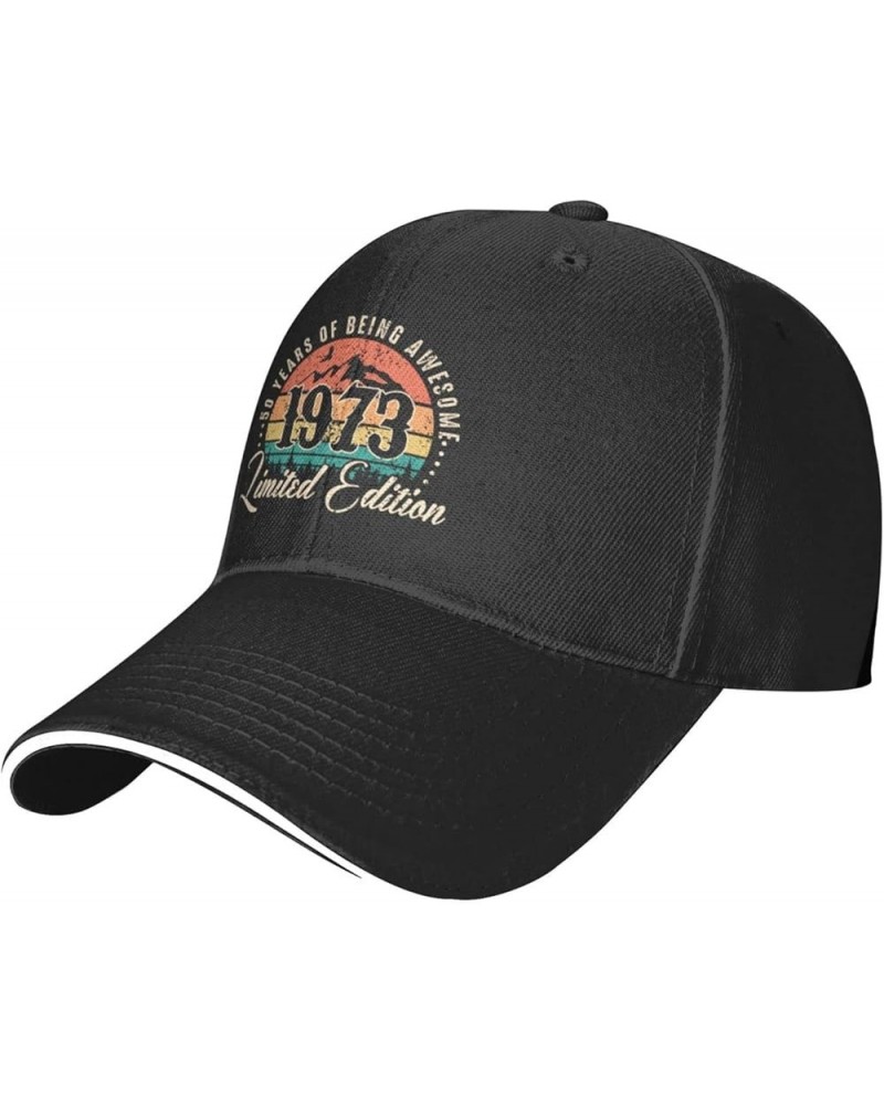 Hat Vintage 1973 Retro Men Woman 50th Birthday Gift Baseball Cap Men Ponytail Hat Women Dad Hat Trucker Hat Black Black $11.3...