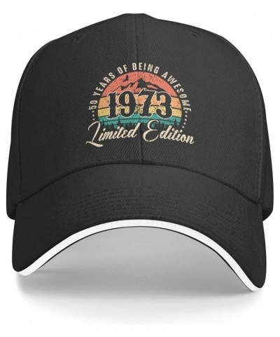 Hat Vintage 1973 Retro Men Woman 50th Birthday Gift Baseball Cap Men Ponytail Hat Women Dad Hat Trucker Hat Black Black $11.3...