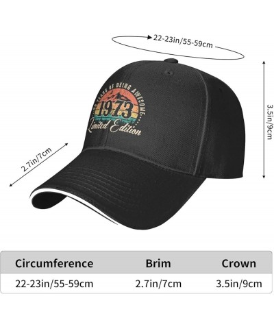 Hat Vintage 1973 Retro Men Woman 50th Birthday Gift Baseball Cap Men Ponytail Hat Women Dad Hat Trucker Hat Black Black $11.3...