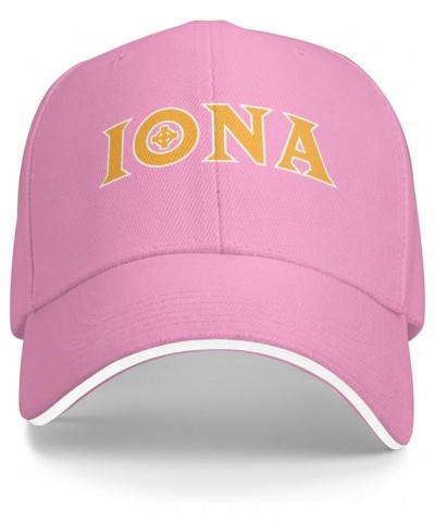 Iona College Logo Sandwich Cap Unisex Classic Baseball Capunisex Adjustable Casquette Dad Hat Pink $10.56 Baseball Caps