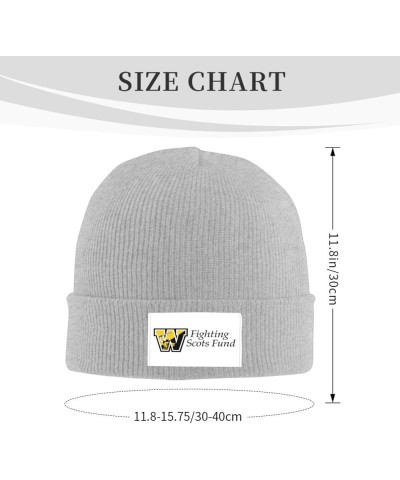 College of A Wooster Logo Ribbed Knit Cap Beanie Hats for Men Women, Warm Cozy Knitted Cuffed Cap Gray $7.83 Skullies & Beanies