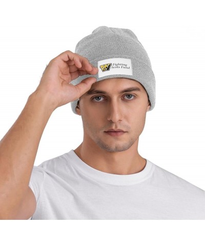 College of A Wooster Logo Ribbed Knit Cap Beanie Hats for Men Women, Warm Cozy Knitted Cuffed Cap Gray $7.83 Skullies & Beanies