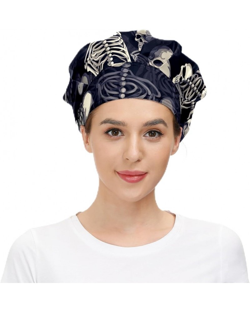 Working Cap with Sweatband Elastic Toggle Adjustable Bouffant Hats Printed for Woman Man (33) Cute Skull_40 $11.99 Balaclavas