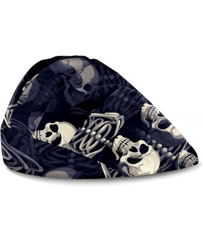 Working Cap with Sweatband Elastic Toggle Adjustable Bouffant Hats Printed for Woman Man (33) Cute Skull_40 $11.99 Balaclavas