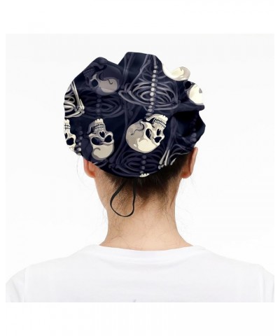 Working Cap with Sweatband Elastic Toggle Adjustable Bouffant Hats Printed for Woman Man (33) Cute Skull_40 $11.99 Balaclavas