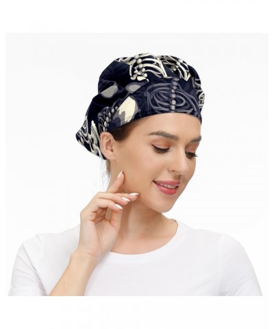 Working Cap with Sweatband Elastic Toggle Adjustable Bouffant Hats Printed for Woman Man (33) Cute Skull_40 $11.99 Balaclavas