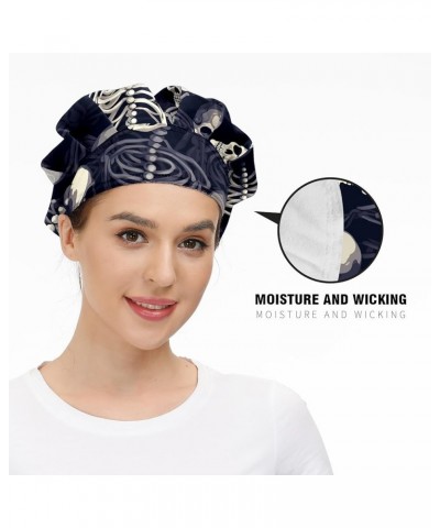 Working Cap with Sweatband Elastic Toggle Adjustable Bouffant Hats Printed for Woman Man (33) Cute Skull_40 $11.99 Balaclavas