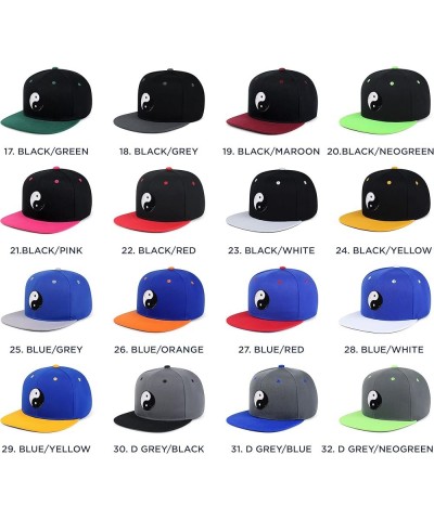 Ying Yang Hip-Hop Snapback Hat Embroidered Baseball Cap Asian Meditation 49. White/Red $13.24 Baseball Caps