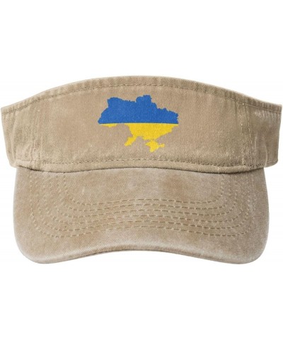 Outline of Ukraine Sun Visor Hats for Women Men Sun Hat Vintage Golf Hat Adjustable Baseball Cap Natural $10.89 Visors