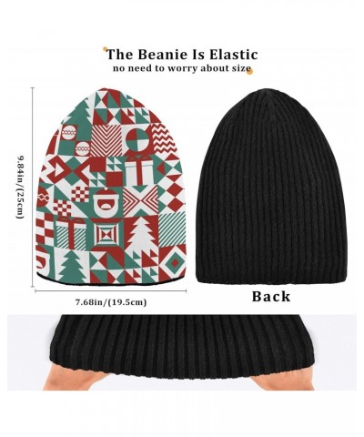 Christmas Geometric Simple Shapes Adults Kids Women Men Beanie Hat Soft Warm Fleece Lined Hat Black $9.24 Skullies & Beanies