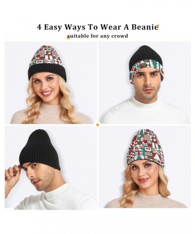 Christmas Geometric Simple Shapes Adults Kids Women Men Beanie Hat Soft Warm Fleece Lined Hat Black $9.24 Skullies & Beanies