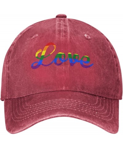 Love Gay Pride LGBT Cowboy hat Women Baseball Cap Sun Hat Men Hat Dad Hat Trucker hat Black Red $10.61 Baseball Caps