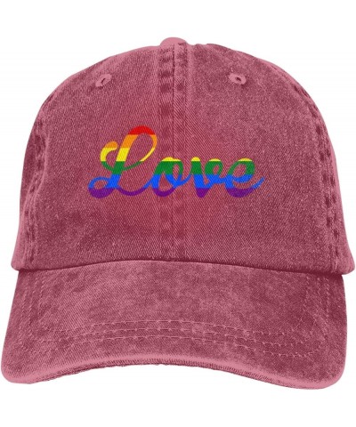 Love Gay Pride LGBT Cowboy hat Women Baseball Cap Sun Hat Men Hat Dad Hat Trucker hat Black Red $10.61 Baseball Caps