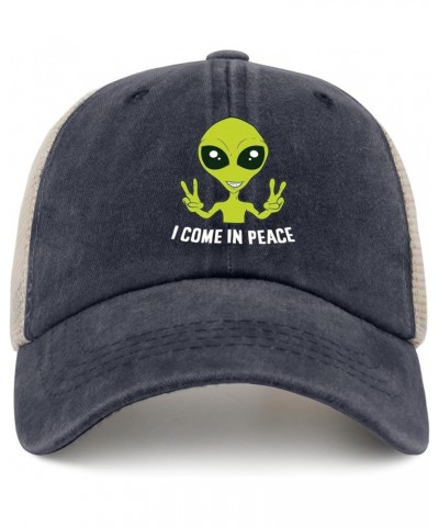 Funny Aliens I Come in Peace Sun hat Mens Outdoor hat AllBlack Men Hats Gifts for Mom Sun Caps Purplish Blue04 $7.79 Baseball...