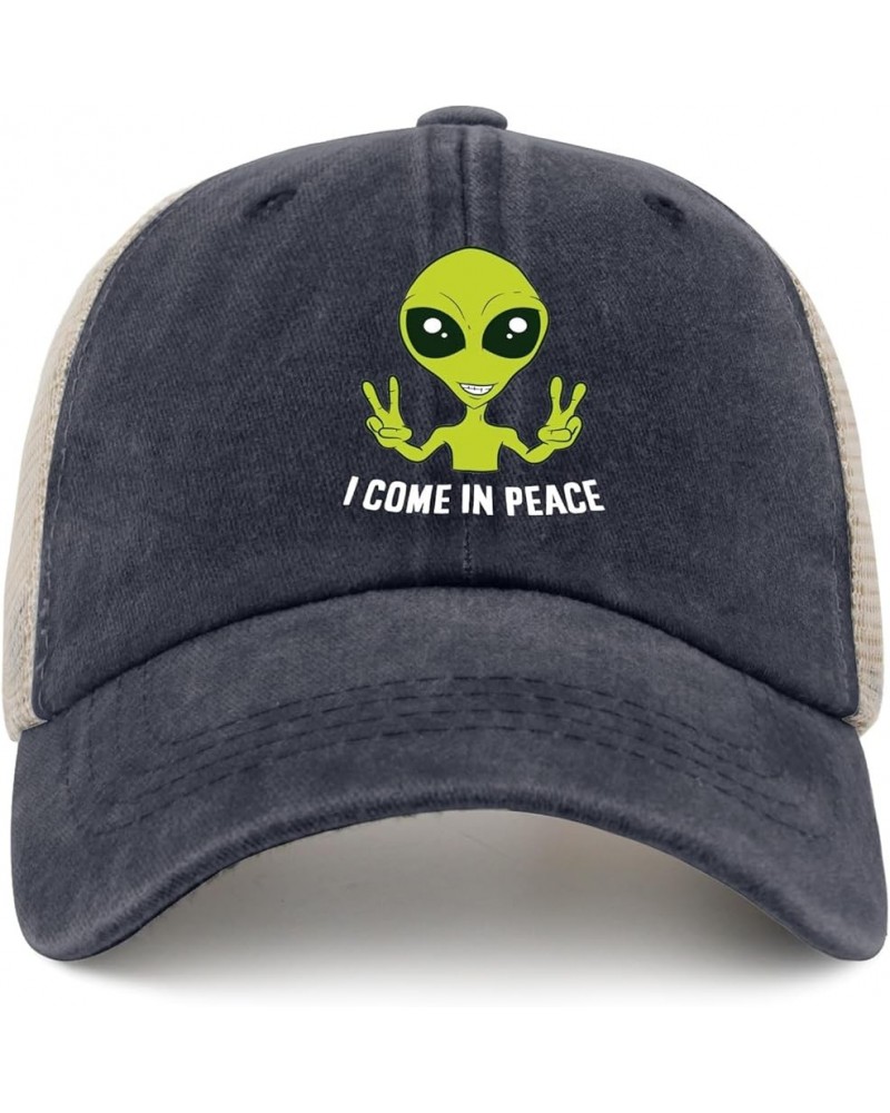 Funny Aliens I Come in Peace Sun hat Mens Outdoor hat AllBlack Men Hats Gifts for Mom Sun Caps Purplish Blue04 $7.79 Baseball...