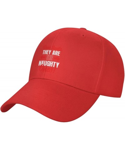 Dear Santa They are The Naughty Ones Hat Fashion Low Profile Baseball Cap Black Dad Hat for Men Women Red $8.59 Baseball Caps