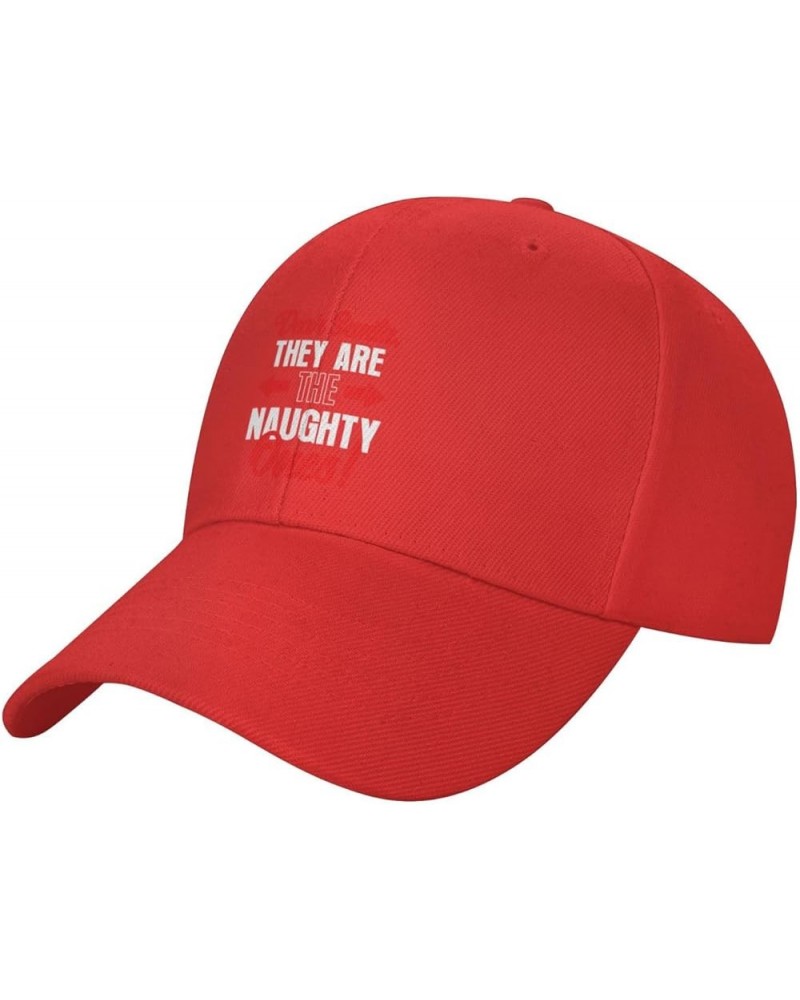 Dear Santa They are The Naughty Ones Hat Fashion Low Profile Baseball Cap Black Dad Hat for Men Women Red $8.59 Baseball Caps