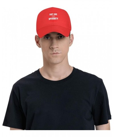 Dear Santa They are The Naughty Ones Hat Fashion Low Profile Baseball Cap Black Dad Hat for Men Women Red $8.59 Baseball Caps