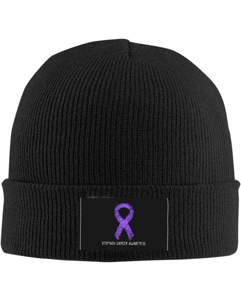 Stomach Cancer Awareness Beanie Hats Warm Chunky Cable Knit Hat Slouchy Skull Cap for Women Men Black $12.06 Skullies & Beanies