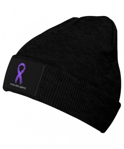 Stomach Cancer Awareness Beanie Hats Warm Chunky Cable Knit Hat Slouchy Skull Cap for Women Men Black $12.06 Skullies & Beanies