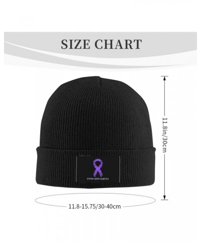 Stomach Cancer Awareness Beanie Hats Warm Chunky Cable Knit Hat Slouchy Skull Cap for Women Men Black $12.06 Skullies & Beanies