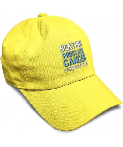 Soft Baseball Cap Beating Prostate Cancer 1 Day at A Time Cotton Dad Hats for Men & Women Yellow $15.95 Baseball Caps