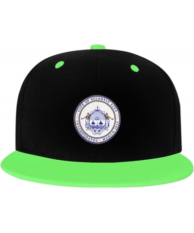 Seal of Atlantic City Snapback Hat for Men Women Baseball Cap Trucker Flat Bill Hats Dad Caps Green $10.18 Baseball Caps