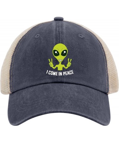 Funny Aliens I Come in Peace Sun hat Mens Outdoor hat AllBlack Men Hats Gifts for Mom Sun Caps Purplish Blue04 $7.79 Baseball...