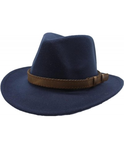 Fashion Cowboy Hat with Leather Belt Classic Wide Brim Wool Cowboy Cap Red Cowgirl Hat for Women Wedding Travelling $10.47 Co...