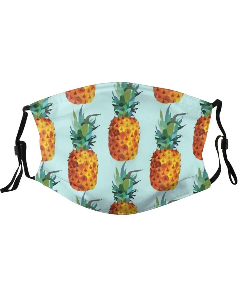 Washable Pineapple Face Mask Breathable and Reusable Balaclava for Adults Black $10.29 Balaclavas