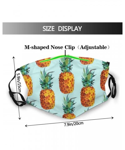 Washable Pineapple Face Mask Breathable and Reusable Balaclava for Adults Black $10.29 Balaclavas